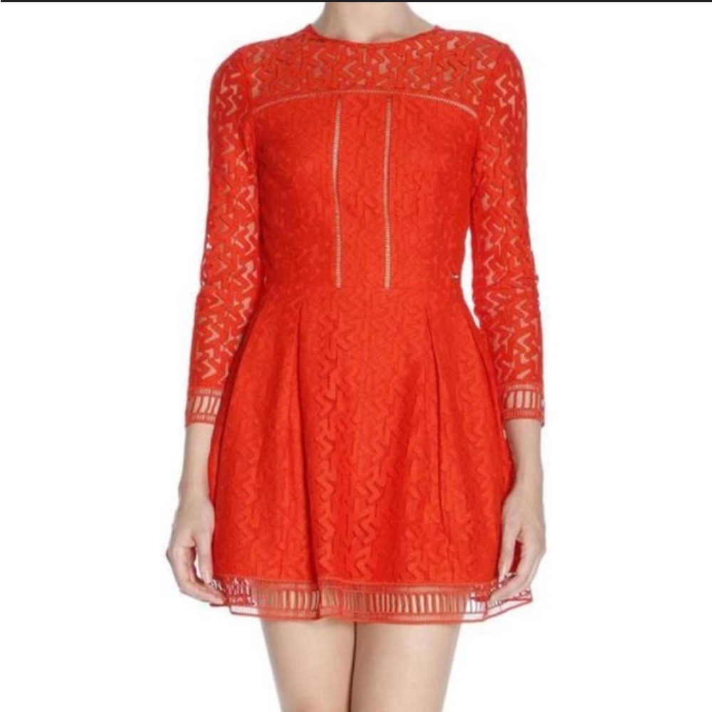 Elegant Orange Lace Dress